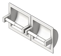 3D Shaded Image of ToiletTissueDispenser Recessed ASI Double
