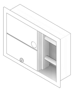 3D Documentation Image of ToiletTissueDispenser Recessed ASI NapkinDisposal