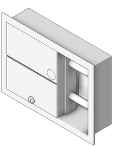 3D Shaded Image of ToiletTissueDispenser Recessed ASI NapkinDisposal