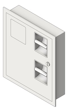 3D Shaded Image of ToiletTissueDispenser Recessed ASI Traditional Double