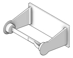 3D Shaded Image of ToiletTissueDispenser SurfaceMount ASI Single ChromePlated