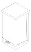 3D Documentation Image of WasteReceptacle FreeStanding ASI PedalActivated Square