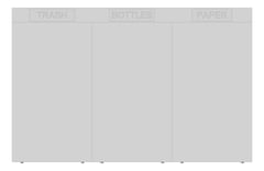 Front Image of WasteReceptacle Freestanding ASI 3BinRecycling