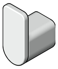 3D Shaded Image of RobeHook SurfaceMount Abey Vela