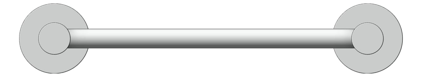 Front Image of TowelRail Single Abey Builders 300