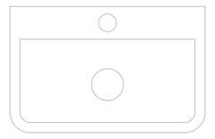 Plan Image of Basin WallHung Abey Vela