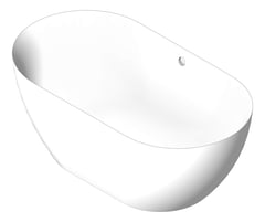 3D Shaded Image of Bath FreeStanding Abey Byron GlossClearStone 1500mm