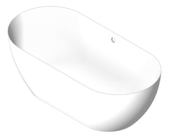 3D Shaded Image of Bath FreeStanding Abey Byron GlossClearStone 1690mm