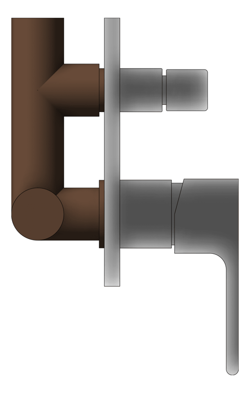 Left Image of MixerTap Wall Abey ParkAvenue ShowerBathDiverter