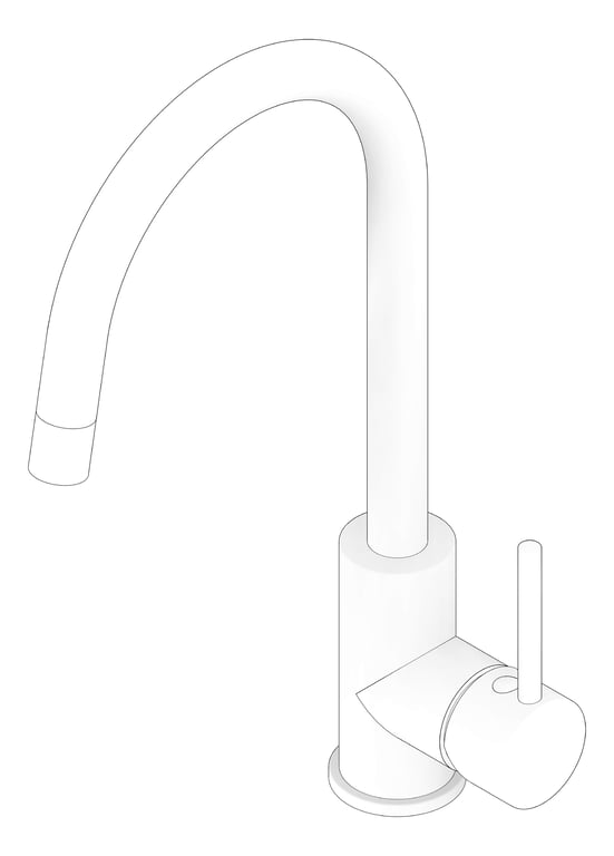 3D Documentation Image of Mixer Sink Abey Builders Gooseneck