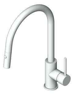 3D Shaded Image of Mixer Sink Abey Builders Gooseneck PullDown