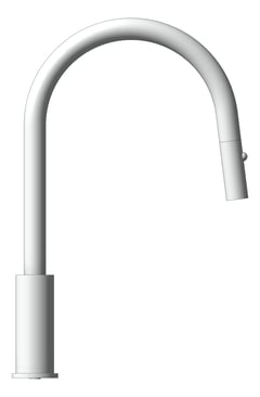 Left Image of Mixer Sink Abey Builders Gooseneck PullDown