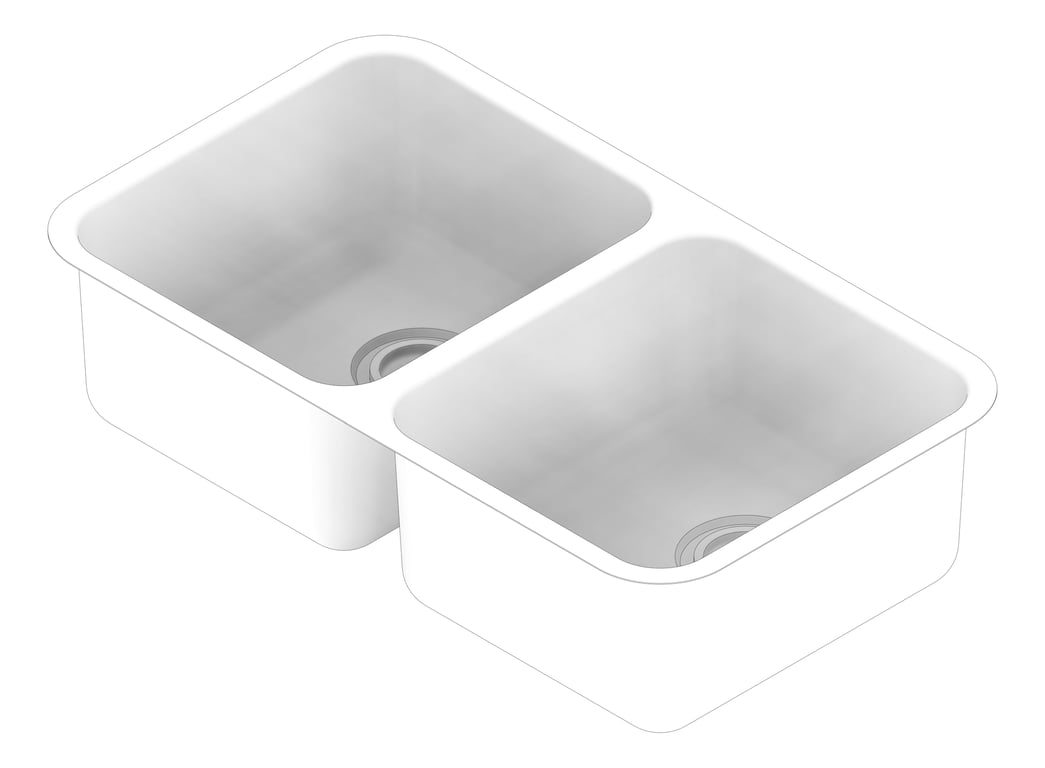 3D Documentation Image of Sink Kitchen Abey Builders DoubleBowl R50