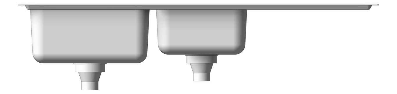 Front Image of Sink Kitchen Abey Builders OneAndThreeQuarterBowl LHS Inset