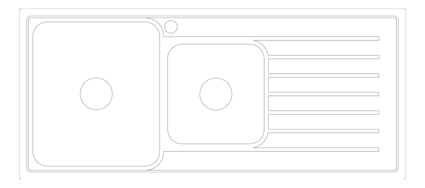 Plan Image of Sink Kitchen Abey Builders OneAndThreeQuarterBowl LHS Inset
