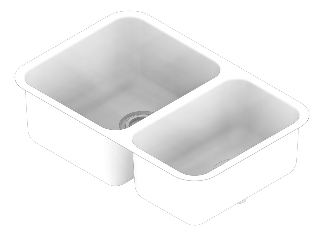 3D Documentation Image of Sink Kitchen Abey Builders OneAndThreeQuarterBowl R50