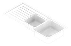 3D Documentation Image of Sink Kitchen Abey Builders OneAndThreeQuarterBowl RHS Inset