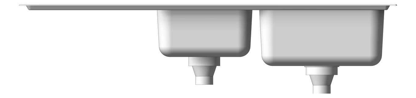 Front Image of Sink Kitchen Abey Builders OneAndThreeQuarterBowl RHS Inset