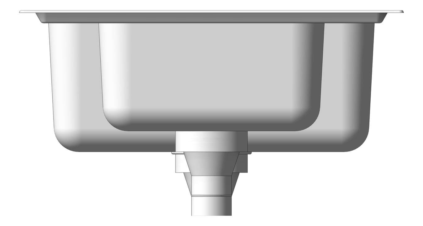 Left Image of Sink Kitchen Abey Builders OneAndThreeQuarterBowl RHS Inset