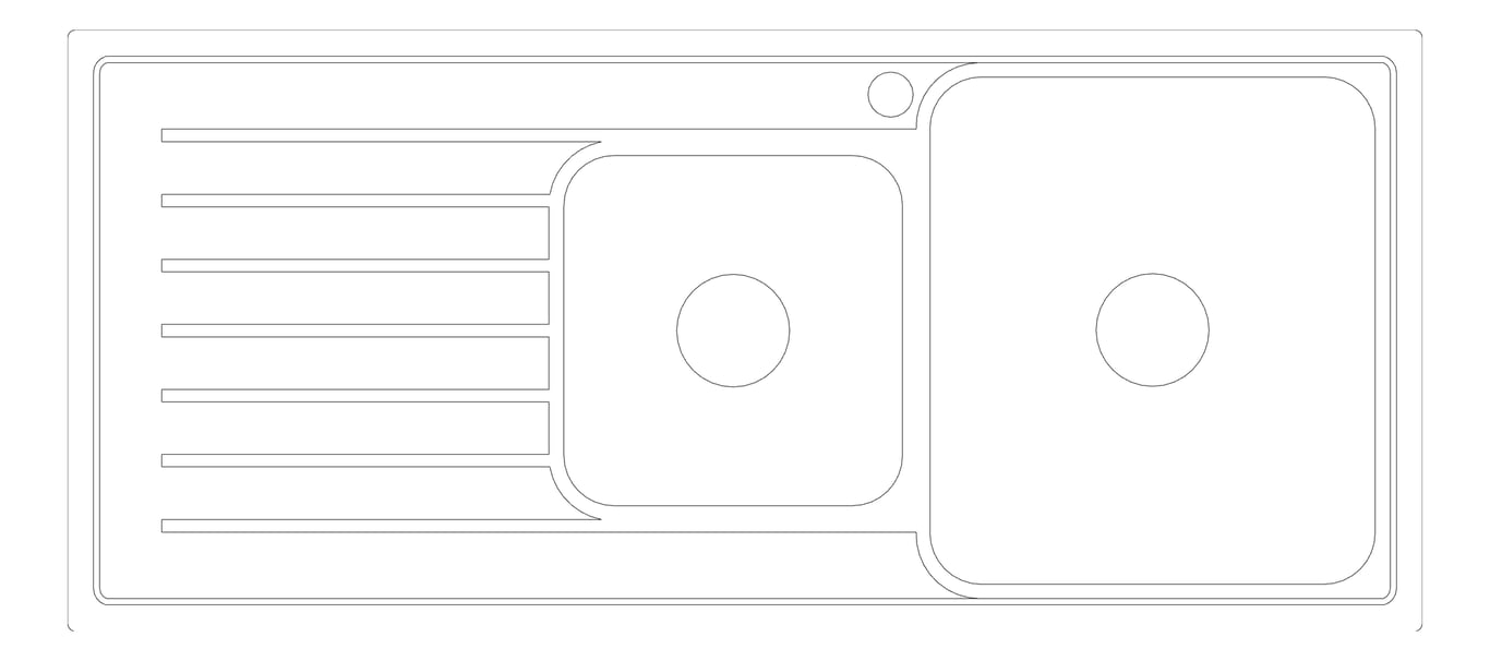 Plan Image of Sink Kitchen Abey Builders OneAndThreeQuarterBowl RHS Inset