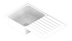 3D Documentation Image of Sink Kitchen Abey Builders SingleBowl LHS Inset