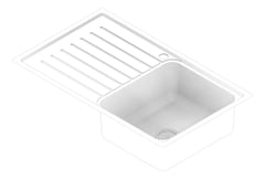 3D Documentation Image of Sink Kitchen Abey Builders SingleBowl RHS Inset