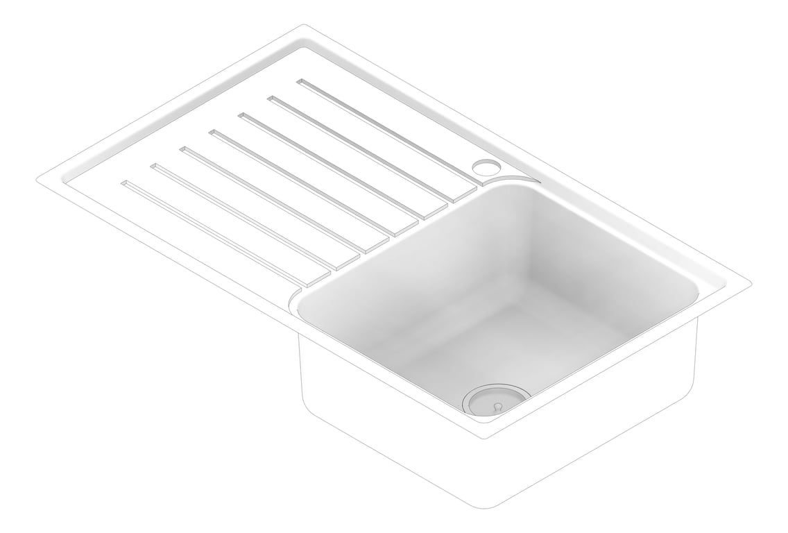 3D Documentation Image of Sink Kitchen Abey Builders SingleBowl RHS Inset