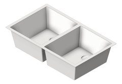 3D Shaded Image of Sink Kitchen Abey CUA 340 DoubleBowl Undermount