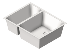 3D Shaded Image of Sink Kitchen Abey CUA DoubleBowl Undermount