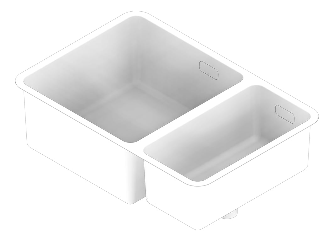 3D Documentation Image of Sink Kitchen Abey Lago OneAndOneThirdBowl