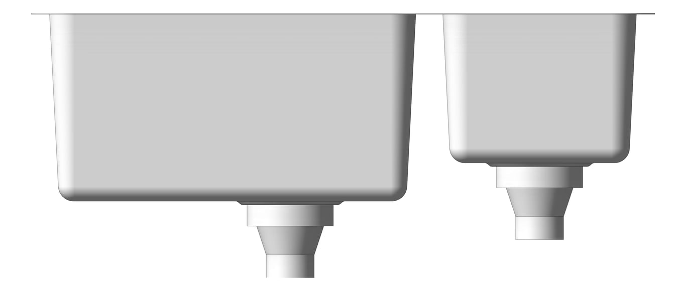 Front Image of Sink Kitchen Abey Lago OneAndOneThirdBowl