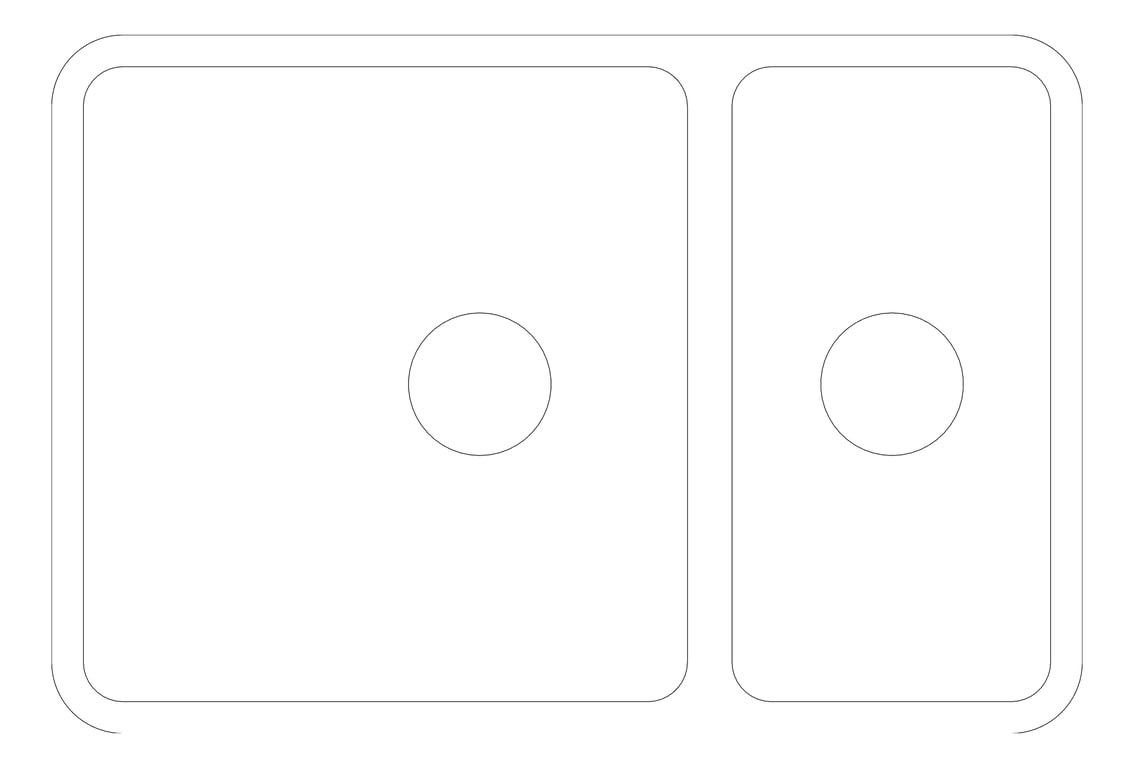 Plan Image of Sink Kitchen Abey Lago OneAndOneThirdBowl