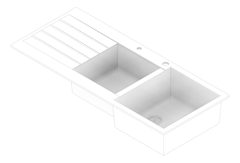 3D Documentation Image of Sink Kitchen Abey SchockSignus OneAndThreeQuarterBowl Drainer