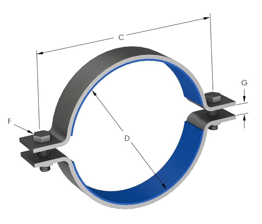 1AG130.png Image of Pipe Hanger Rigid Pipe Clamp Anchorage Insulated 2 Bolt AG130