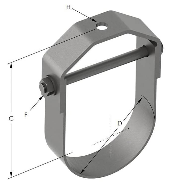 1AG250.png Image of Pipe Hanger Rigid Pipe Clamp Anchorage Low Temp Clevis Clamp AG250