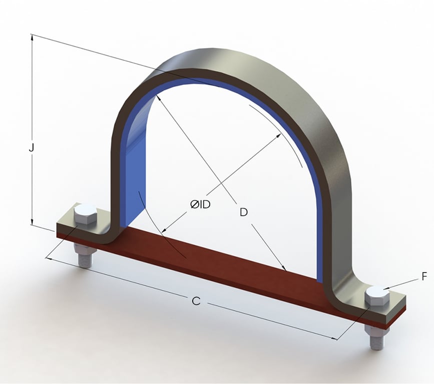 1AG445.png Image of Pipe Saddle Guide Rigid Anchorage Insulated AG445