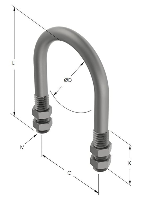 1AG485.png Image of Pipe Guide Anchorage Rigid U-bolt AF470