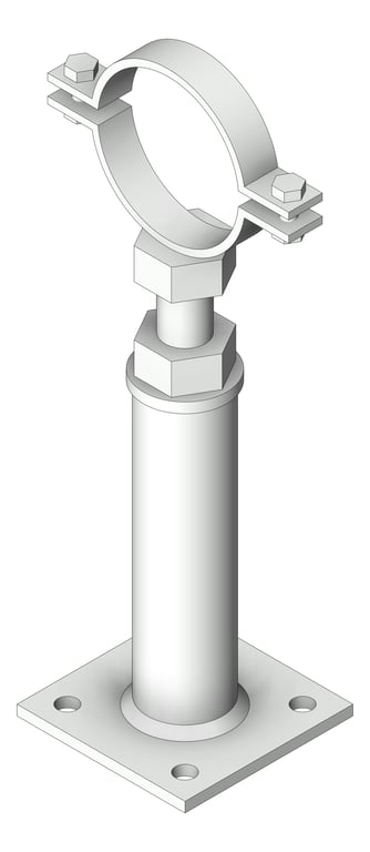 Image of Pipe Support Height Adjustable Anchorage Clamp Mount AG631
