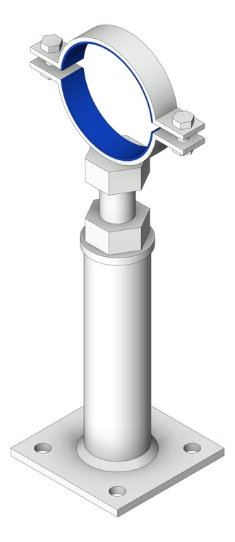 Pipe Support Height Adjustable Anchorage Clamp Mount Insulated  AG636