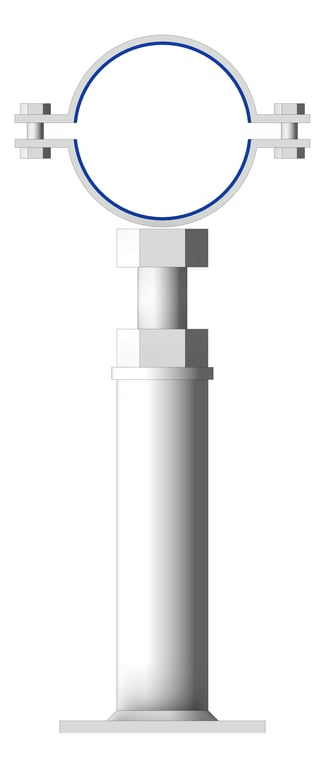 Front Image of Pipe Support Height Adjustable Anchorage Clamp Mount Insulated  AG636