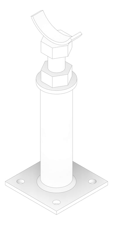 3D Documentation Image of Pipe Support Height Adjustable Anchorage Cradle Mount AG630