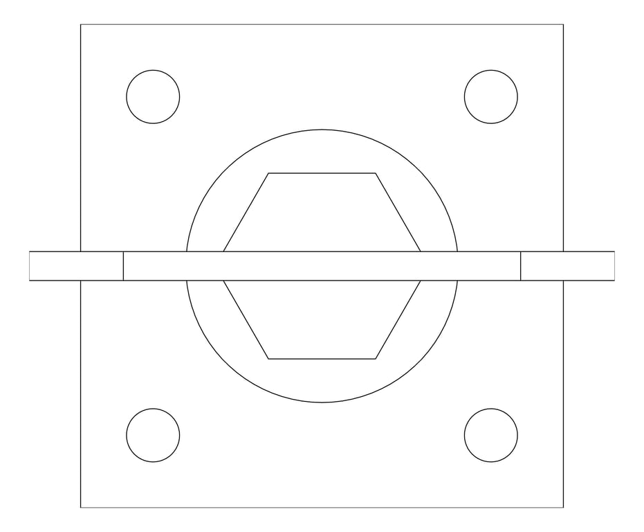 Plan Image of Pipe Support Height Adjustable Anchorage Flange Mount AG632
