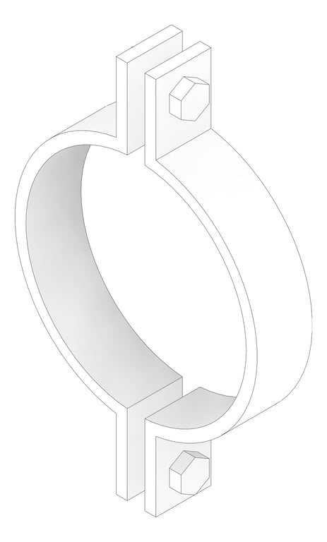 3D Documentation Image of Pipe Hanger Rigid Anchorage Pipe Clamp for HDPE AG115