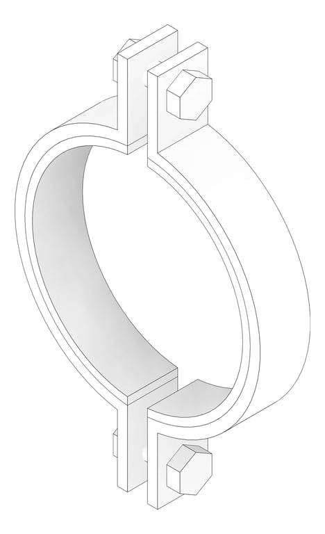 3D Documentation Image of Pipe Hanger Rigid Pipe Clamp Anchorage Insulated 2 Bolt AG130