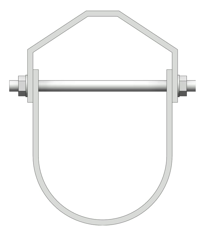 Front Image of Pipe Hanger Rigid Pipe Clamp Anchorage Low Temp Clevis Clamp AG250