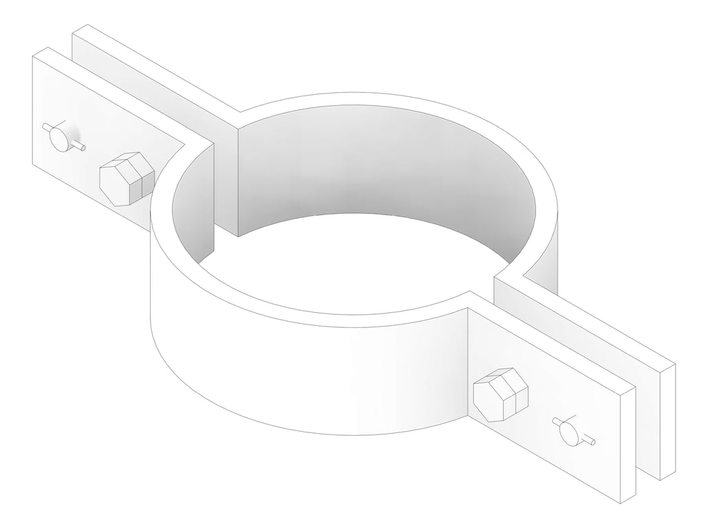 3D Documentation Image of Pipe Hanger Rigid Pipe Clamp Anchorage Low Temp Riser Pipe Support AG220
