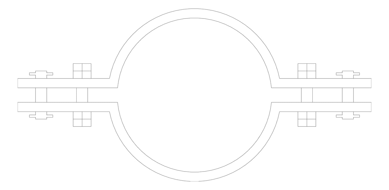 Plan Image of Pipe Hanger Rigid Pipe Clamp Anchorage Low Temp Riser Pipe Support AG220