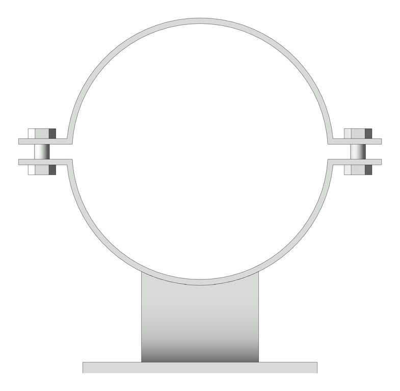 Left Image of Pipe Shoe Rigid Anchorage Compact Single Pipe Clamp Support AG565