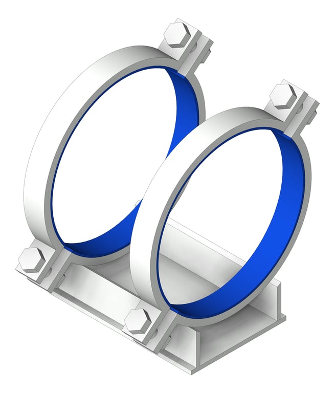 Pipe Shoe Rigid Double Pipe Clamp Anchorage Fabricated AG595 