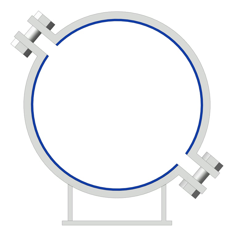 Left Image of Pipe Shoe Rigid Double Pipe Clamp Anchorage Fabricated AG595 